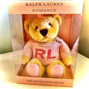 NWT RALPH LAUREN Ltd Ed Romance Bear Collector 12" Teddy Bear Pink Logo Sweater